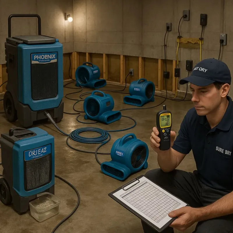 Structural Drying and Dehumidification process in Mifflinville, PA